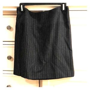 Banana Republic Black/Gray Pinstripe Wool Skirt